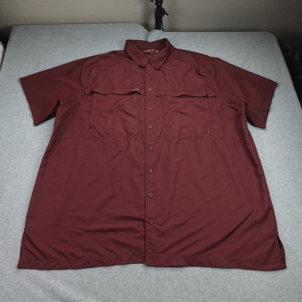 GameGuard Shirt Mens 4XL Maroon Short Sleeve Fishing UPF 30+ Outdoors Casual